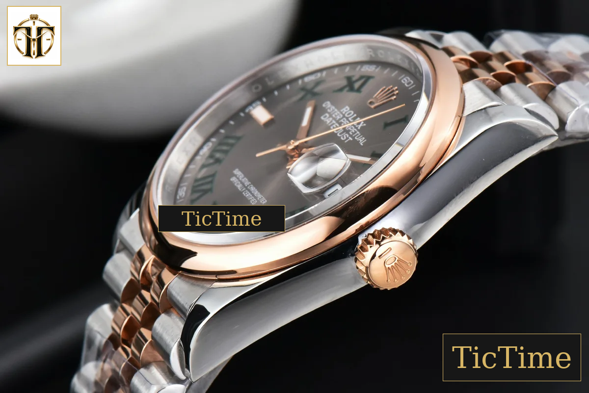 DateJust 36mm BPF RG/SS Smooth Bezel Gray Wimbledon Dial Jubilee Bracelet A2824 — foto 10