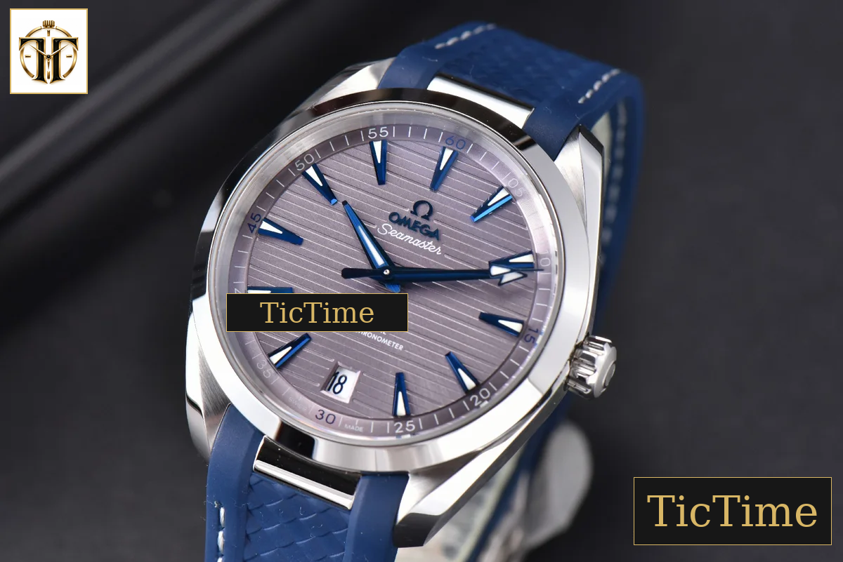 Aqua Terra 150M Seamaster 41mm VSF Gray Dial Blue Hands Blue Rubber Strap A8900 — foto 4