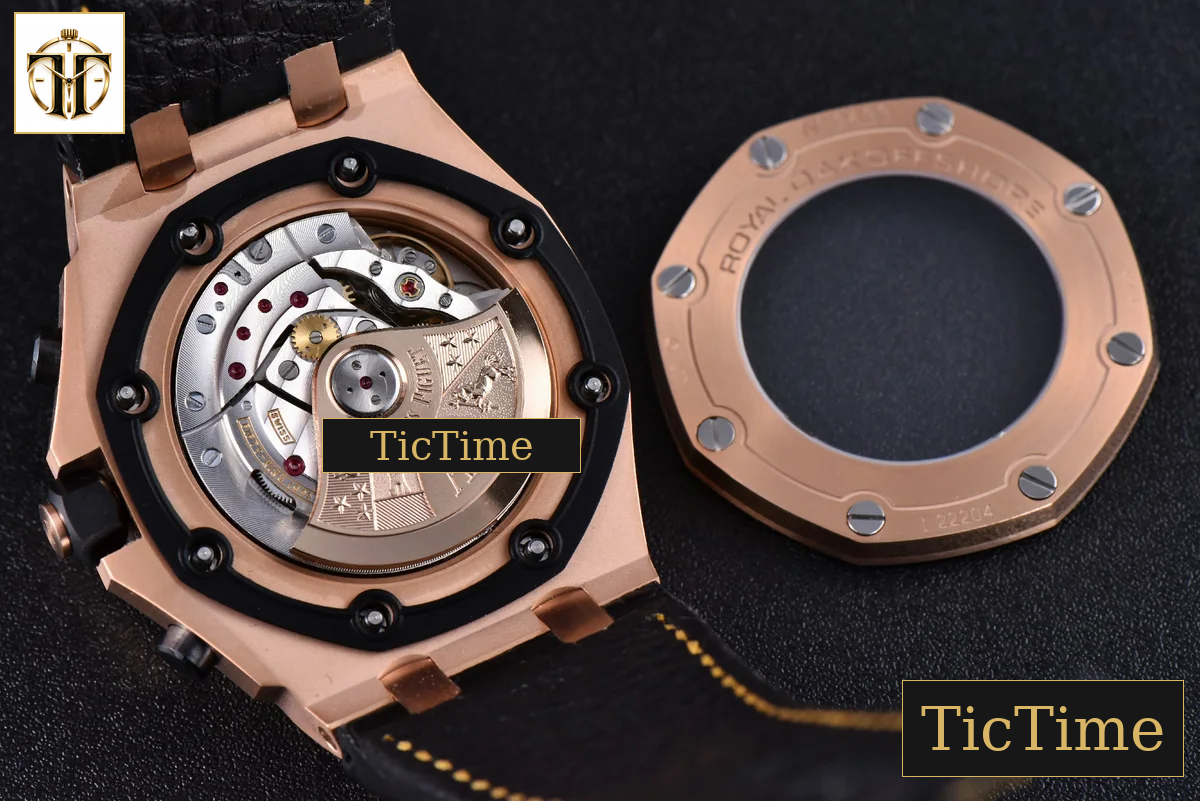 Royal Oak Offshore 26470OR 44mm JF RG YG Dial Black Subdial Black Leather Strap A3126 — foto 17