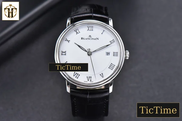 Foto frontal — Villeret 6651 40mm ZF White Dial Black Leather Strap CAL1151