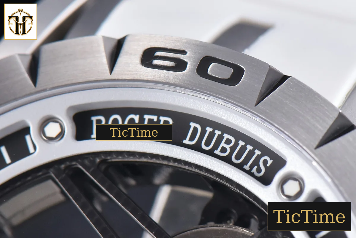 Excalibur Sports Tourbillon 46mm JBF Titanium Skeleton Dial Black Crown White Rubber Strap — foto 6