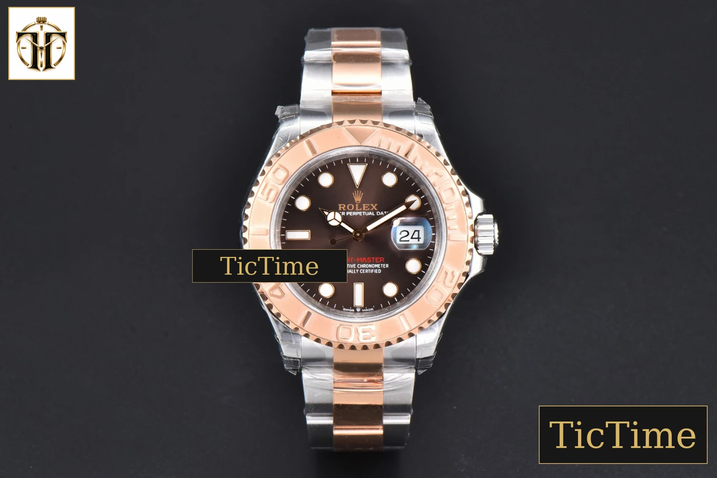 Vista frontal — Yacht-Master 126621 40mm VSF RG/SS Brown Dial RG/SS Bracelet VS3235