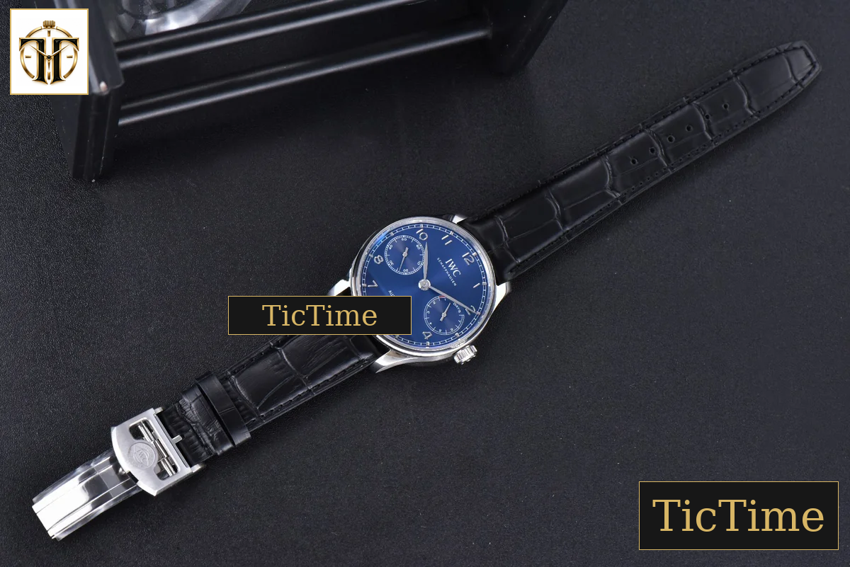 Portuguese PR IW500710 42mm ZF Blue Dial Black Leather Strap A51011 — foto 29