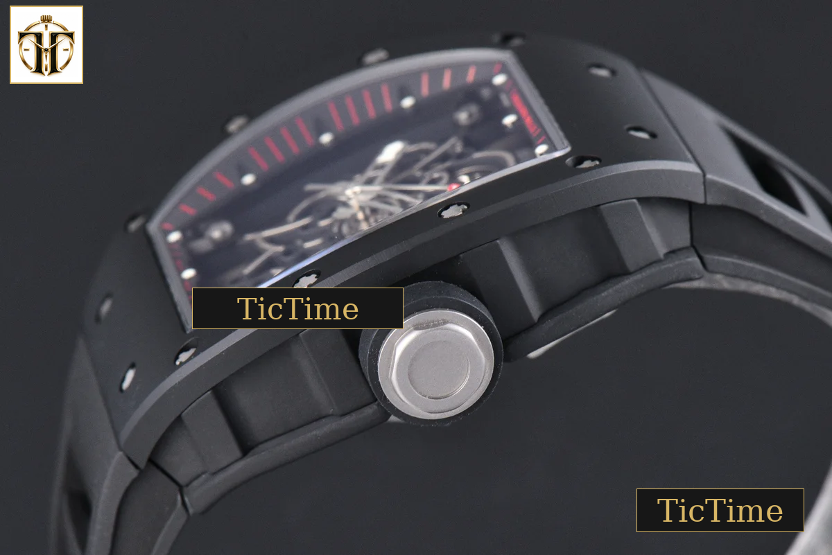 RM055 42.7mm APSF Ceramic Black Bezel Black Skeleton Dial Black Crown Black Rubber Strap RMUL2 — foto 13