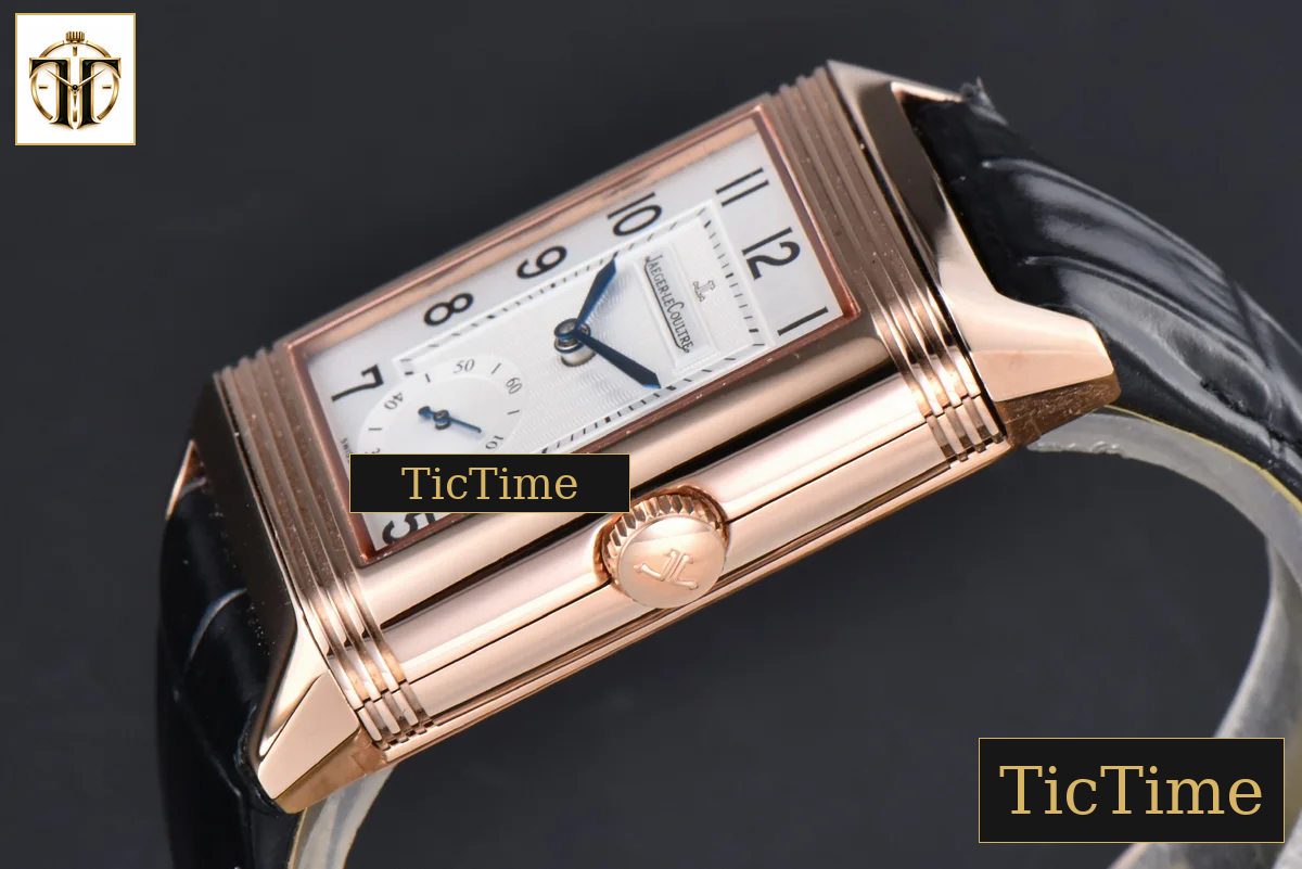 Master Reverso Tribute Small Seconds 30x47mm MGF RG White Dial Black Leather Strap A854A — foto 10