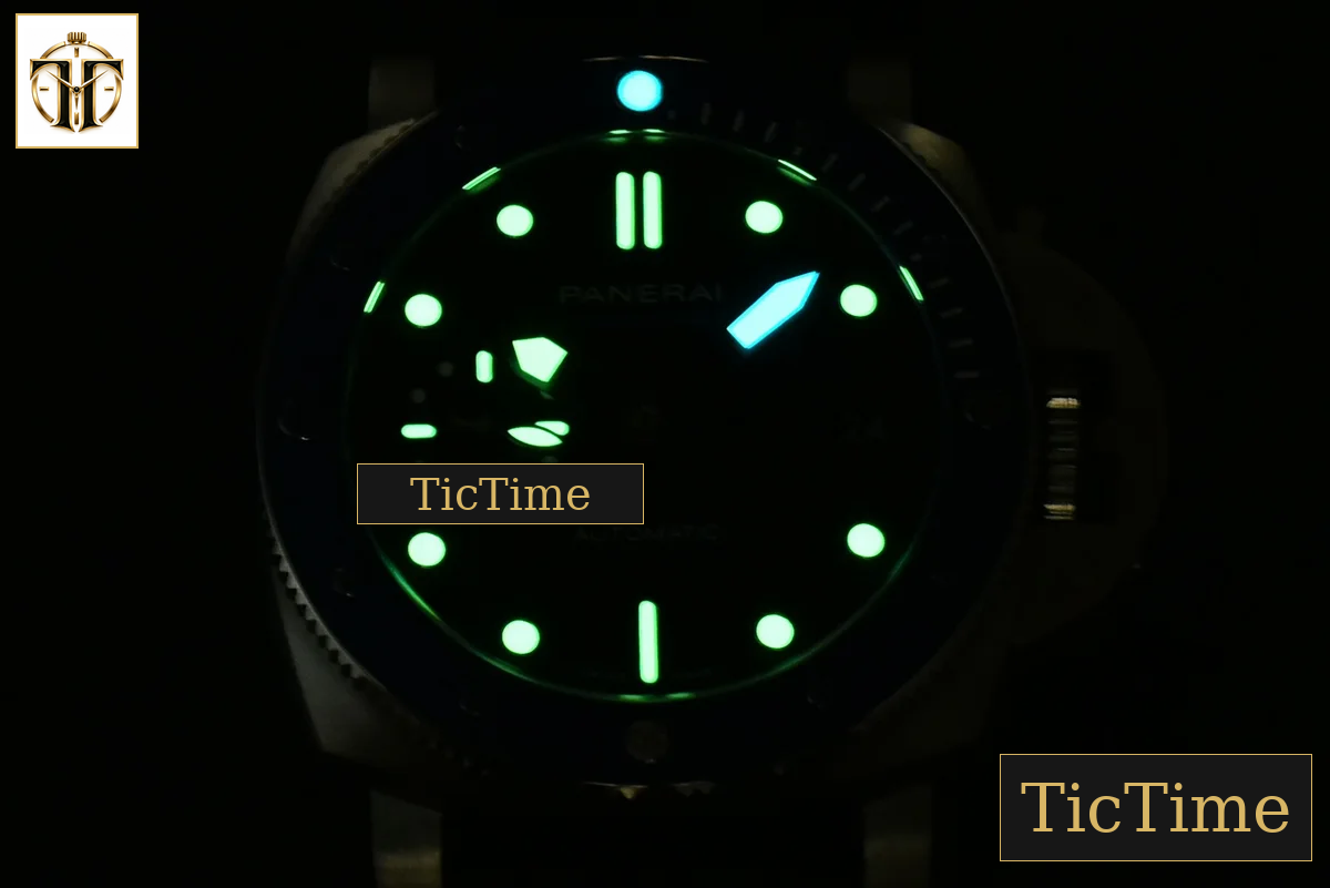 Submersible PAM1209 42mm VSF Black Dial Blue Bezel Black Rubber Strap P9000 — foto 28