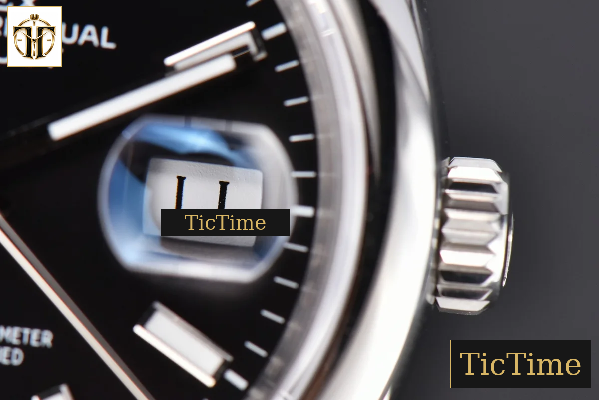DateJust 36mm GMF SS Smooth Bezel Black Dial Stick Marker Jubilee Bracelet VR3235 — foto 9