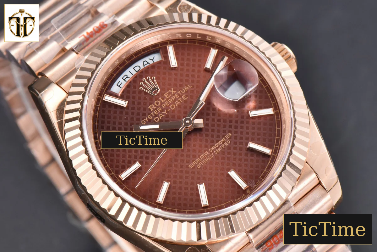 DayDate 40mm GMF RG Brown Dial Lume Marker President Bracelet A3235 — foto 13