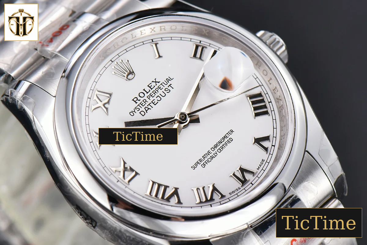 DateJust 36mm GMF SS Smooth Bezel White Dial Roma Marker Oyster Bracelet VR3235 — foto 10