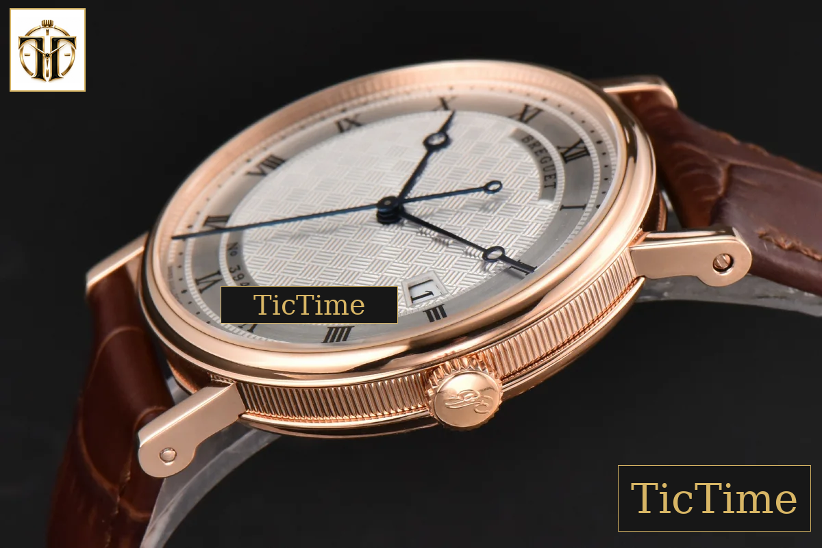 Classique 5177 38mm LTF RG White Textured Dial Roma Marker Brown Leather Strap MY9015 — foto 9