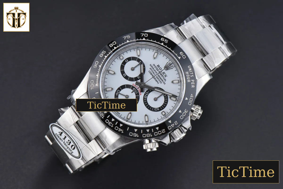 Daytona Panda 904L 116500 40mm Clean Factory Black Ceramic White Dial 4130 — foto 4