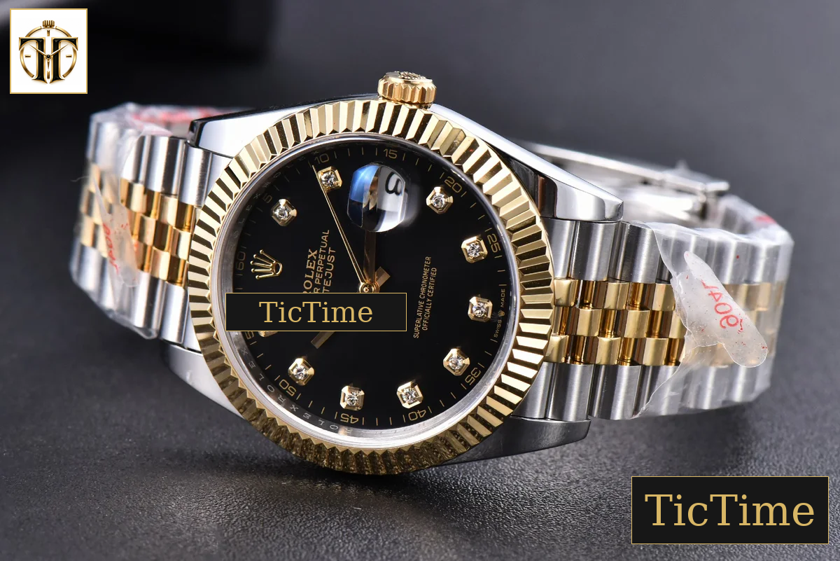 Datejust 41mm GMF YG/SS Black Dial diamond Marker Fluted Bezel Jubille Bracelet VR3235 — foto 16