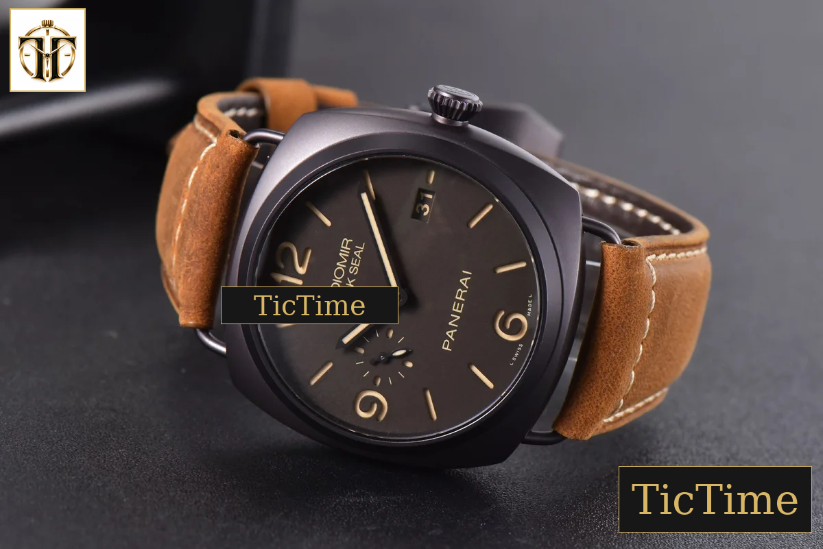 Radiomir PAM505 45mm VSF Black Seal Brown Dial Leather Strap P9000 — foto 11