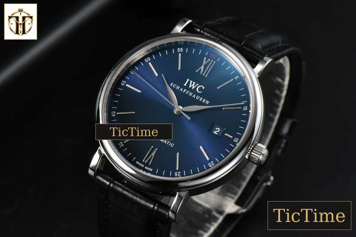Portofino Automatic 40mm ZF Blue Dial Silver Hands Black Croc Strap A9019 — foto 4