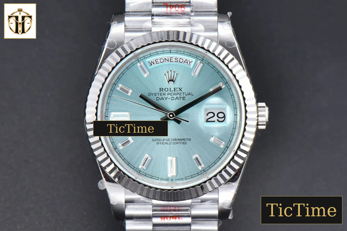 DayDate 36mm GMF Ice Blue Dial Diamond Marker President Bracelet A3235 — foto 2