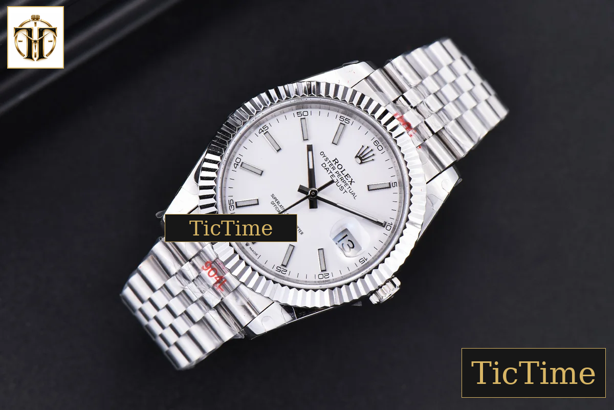 Datejust 41mm GMF SS White Dial Lume Marker Fluted Bezel Jubille Bracelet VR3235 — foto 4