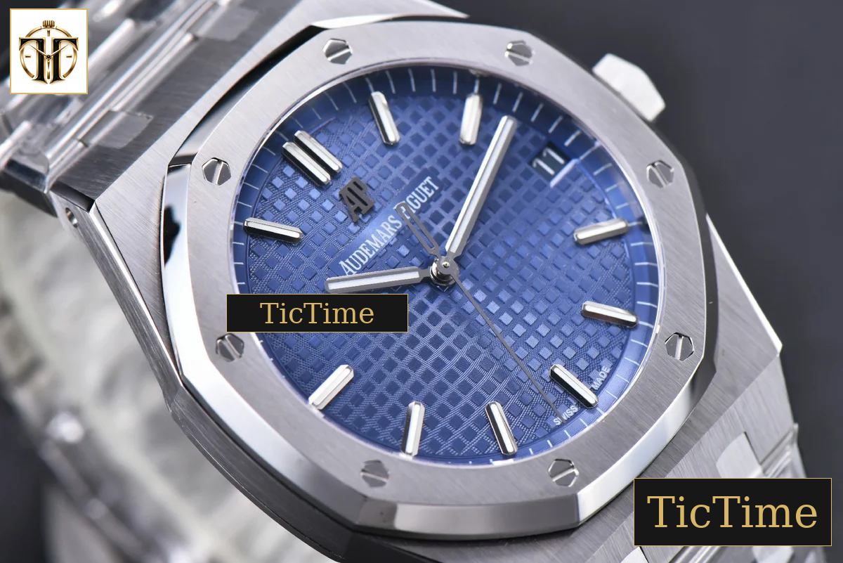 Royal Oak 15500 41mm OMF Blue Textured Dial SS Bracelet V2 Miyota 9015 — foto 9