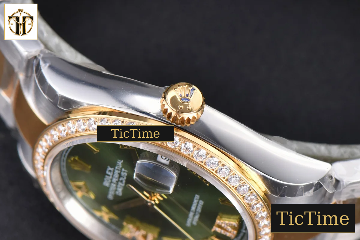 DateJust 36mm EWF SS/YG Green Dial Diamond Roma Marker Diamond Bezel Oyster Bracelet A3235 — foto 13