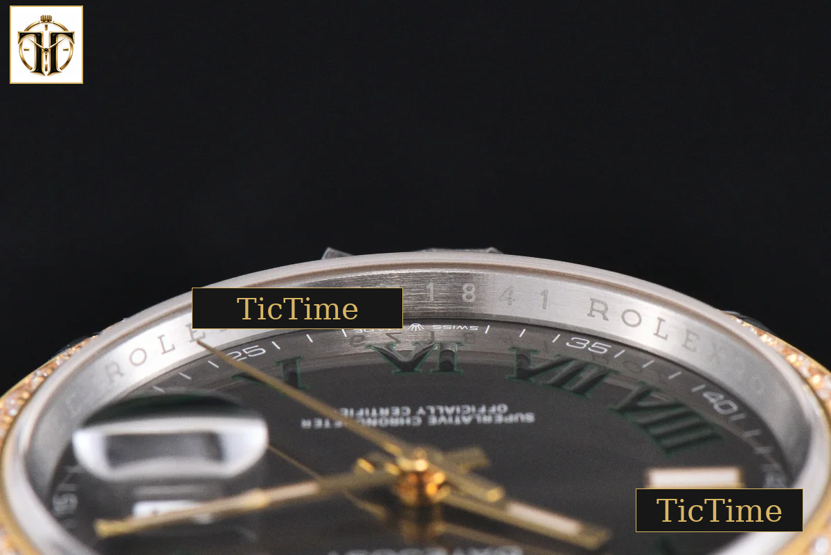 DateJust 126233 36mm VSF YG/SS Diamond Bezel Wimbleton Gray Dial Green Marker Jubilee Bracelet VS3235 — foto 15