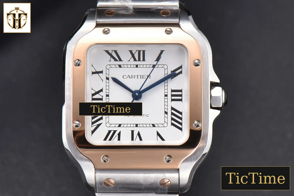 Santos de Cartier Medium 35mm BVF RG/SS White Dial RG/SS Bracelet Miyota 9039 — foto 3