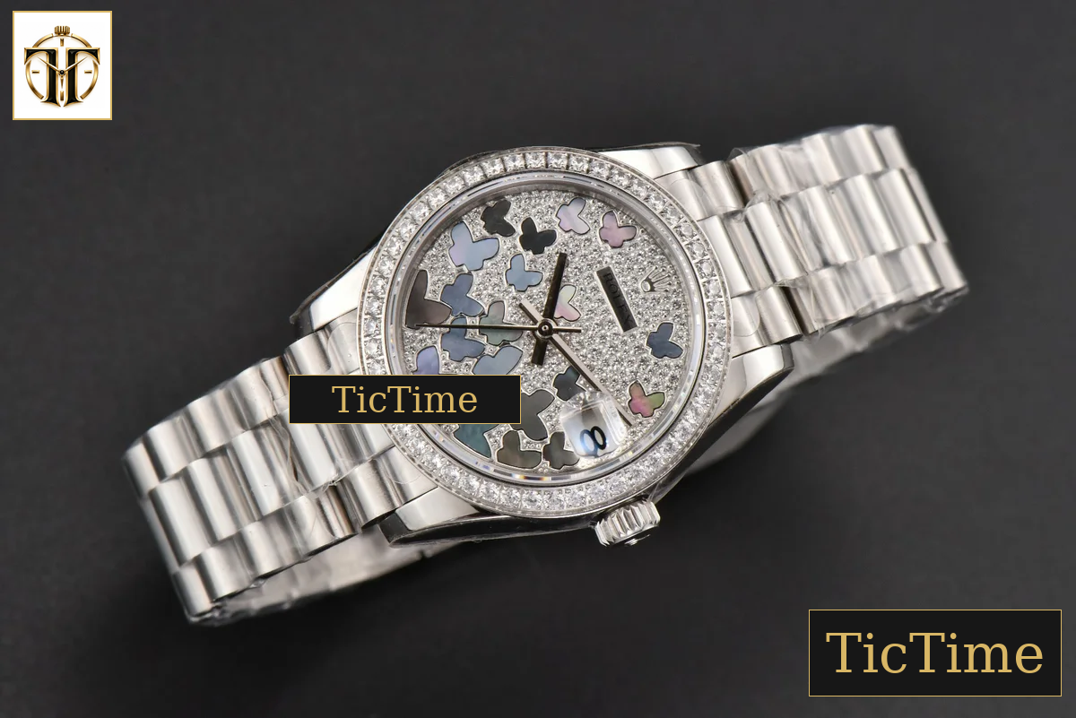 DateJust Ladies 904L 31mm WF Diamond Butterfly Dial President Bracelet A2671 — foto 13