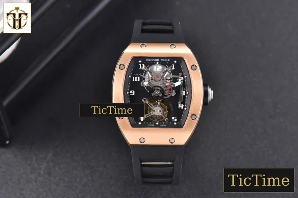 Foto frontal — Tourbillon RM001 47mm JBF RG Black Skeleton Dial Black Rubber Strap