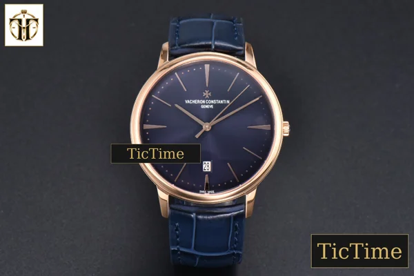 Foto frontal — Patrimony Date 40mm ZF RG Blue Dial Blue Leather Strap Miyota 9015