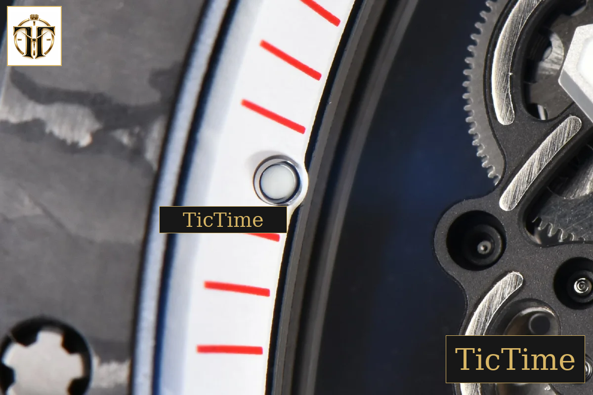 RM055 42.7mm APSF White Skeleton Dial Black Bezel Red Crown White Rubber Strap RMUL2 — foto 6