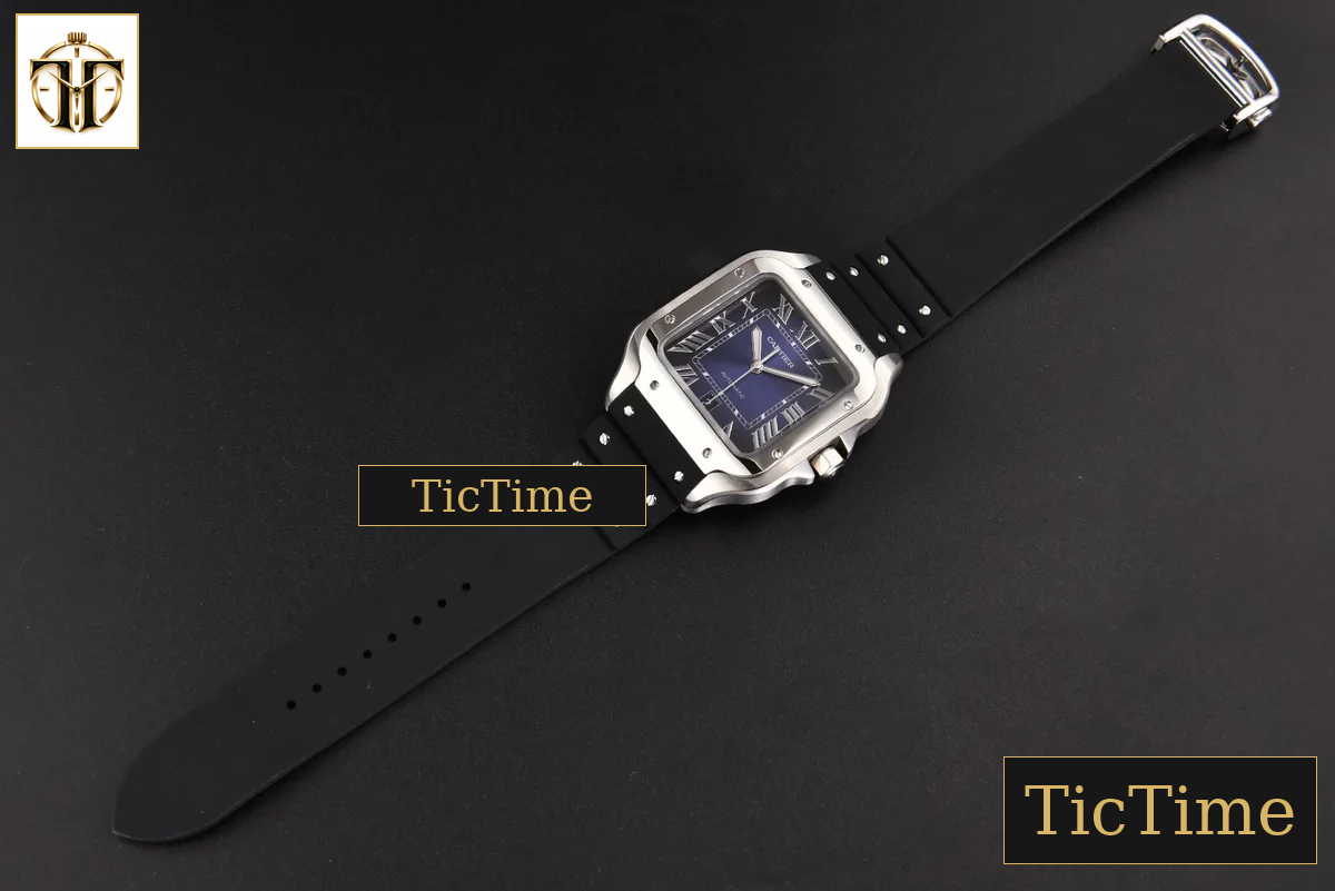 Santos Large 40mm GF Blue Dial Black Rubber Strap Miyota 9015 — foto 25