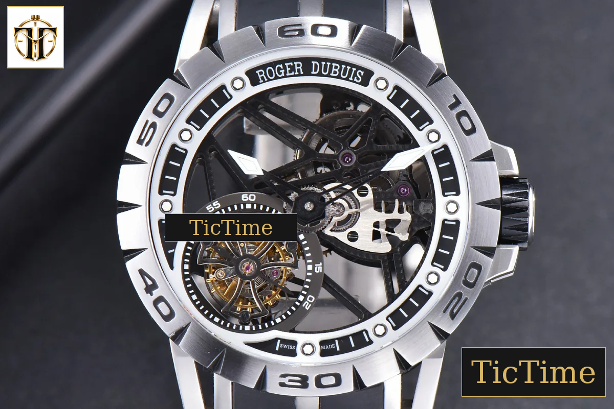 Excalibur Sports Tourbillon 46mm JBF Titanium Skeleton Dial Black Crown Black Rubber Strap — foto 2