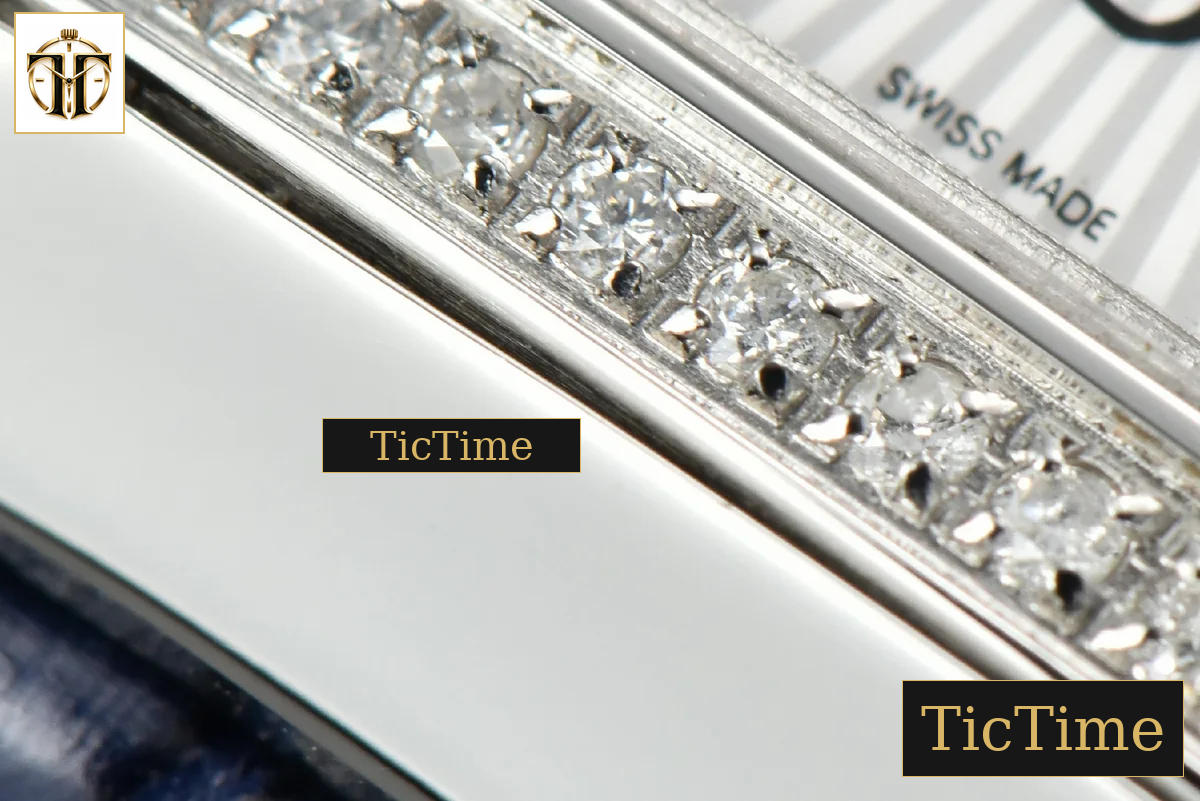 Reverso One 3288420 20mm IMF Diamond White Moissanite Blue Leather Strap (wth CZ stones ) Swiss Quartz — foto 8