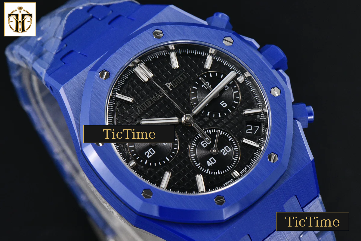 Royal Oak Chronograph 26240 41mm APSF Blue Ceramic Black Checkered Dial Black Subdial Ceramic Bracelet V2 Free Sprung SH4401 — foto 14