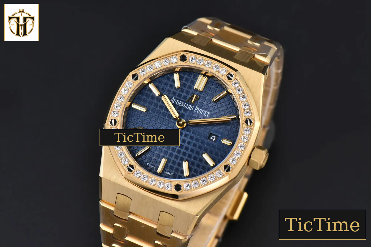 Royal Oak Ladies 67651BA 33mm ZF YG Diamond Blue Dial Blue Bracelet Quartz — foto 5
