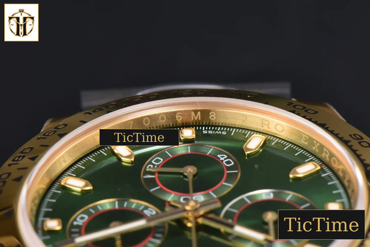 Daytona 116508 APSF YG Green Dial Lume Marker YG Bracelet SH4130 — foto 12