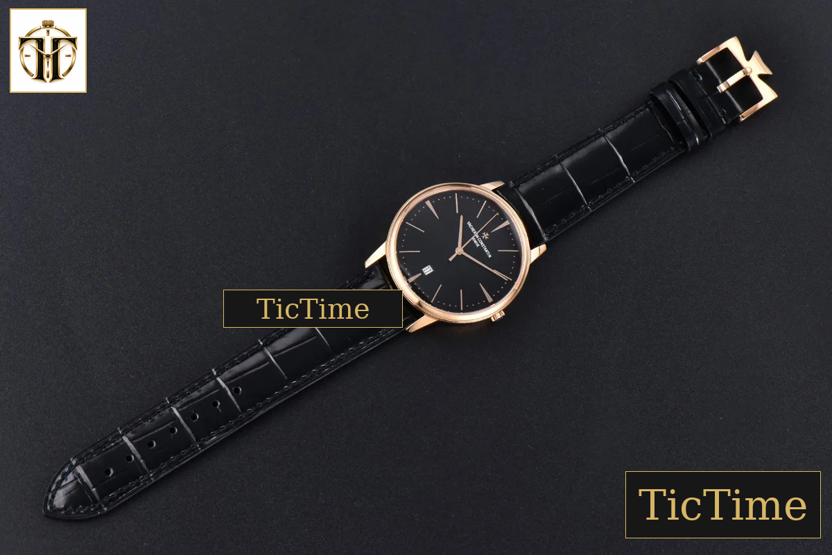 Patrimony Date 40mm ZF RG Black Dial Black Leather Strap Miyota 9015 — foto 24