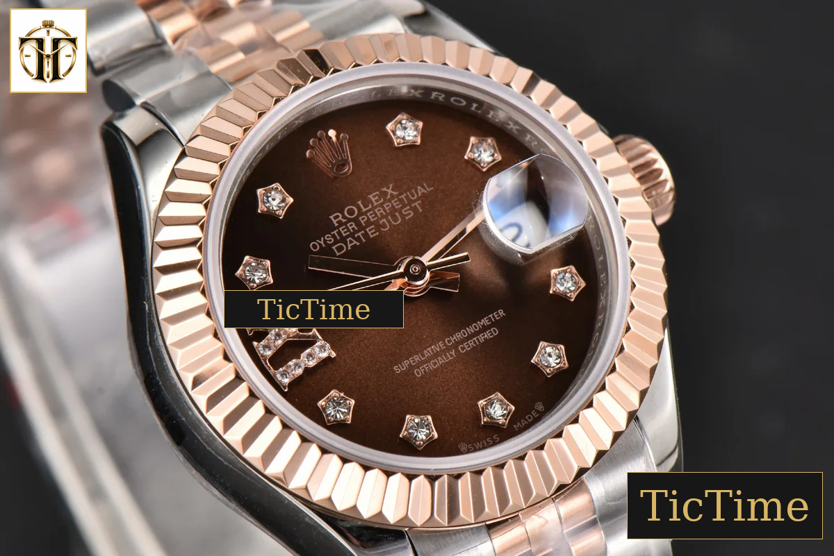 DateJust Ladies 28mm WF RG/SS Brown Dial Diamond Roma Marker Jubilee Bracelet A2236 — foto 13