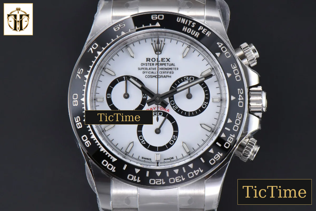 Daytona Panda 904L 126500 40mm Clean Factory White Dial Black Bezel SS Bracelet DD4131 — foto 2
