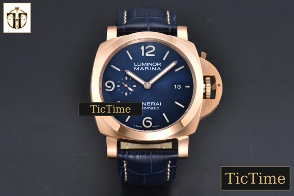 Foto frontal — PAM1112 44mm TTF RG 44 Blue Dial Blue Leather Strap P9010