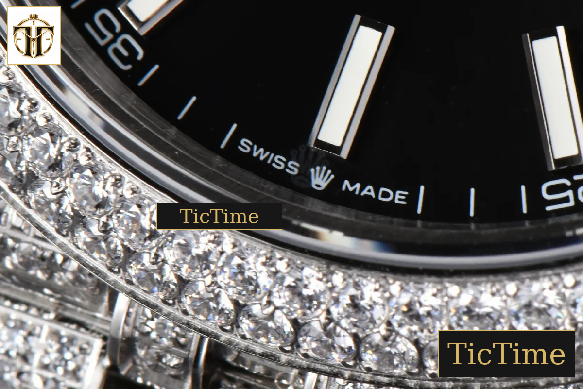 Datejust Full 41mm GMF Diamond Black Dial Jubilee Bracelet A2824 — foto 8