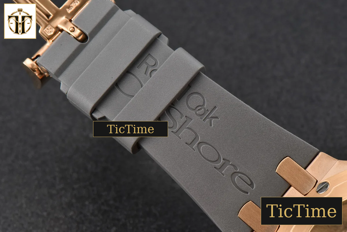 Offshore Ladies 26231ST 37mm RXWF RG Diamond White Dial Black Subdial Gray Rubber Strap Quartz — foto 21