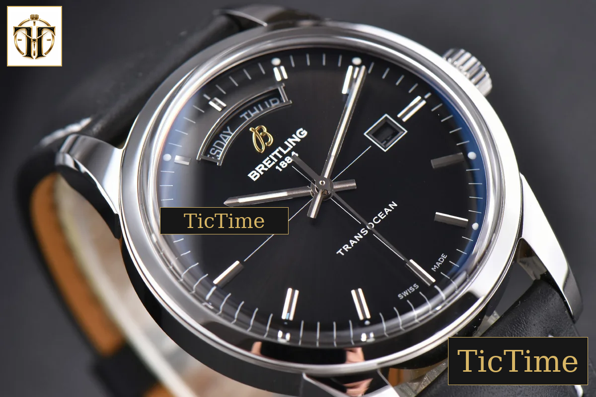 Transocean Day & Date 43mm V7F Black Dial Black Leather Strap CA145 — foto 6