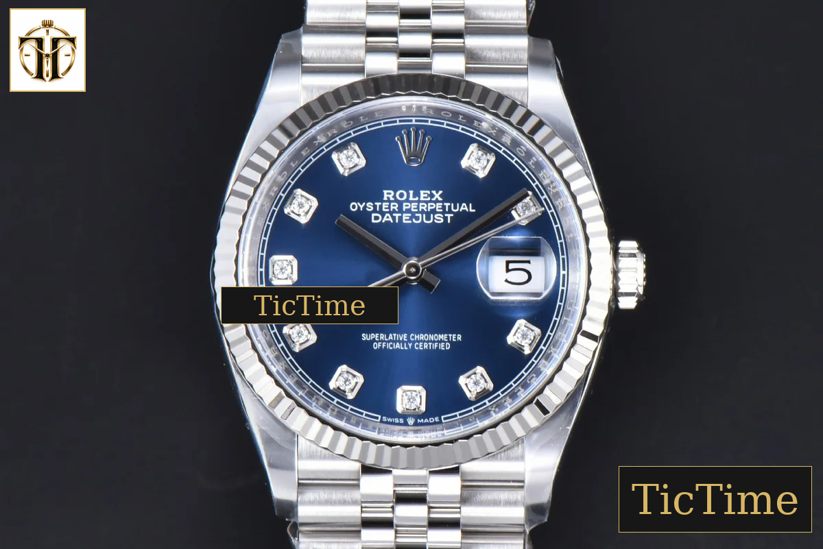 DateJust 126234 36mm Clean Factory Blue Dial Diamond Marker Jubilee Bracelet VR3235 — foto 4