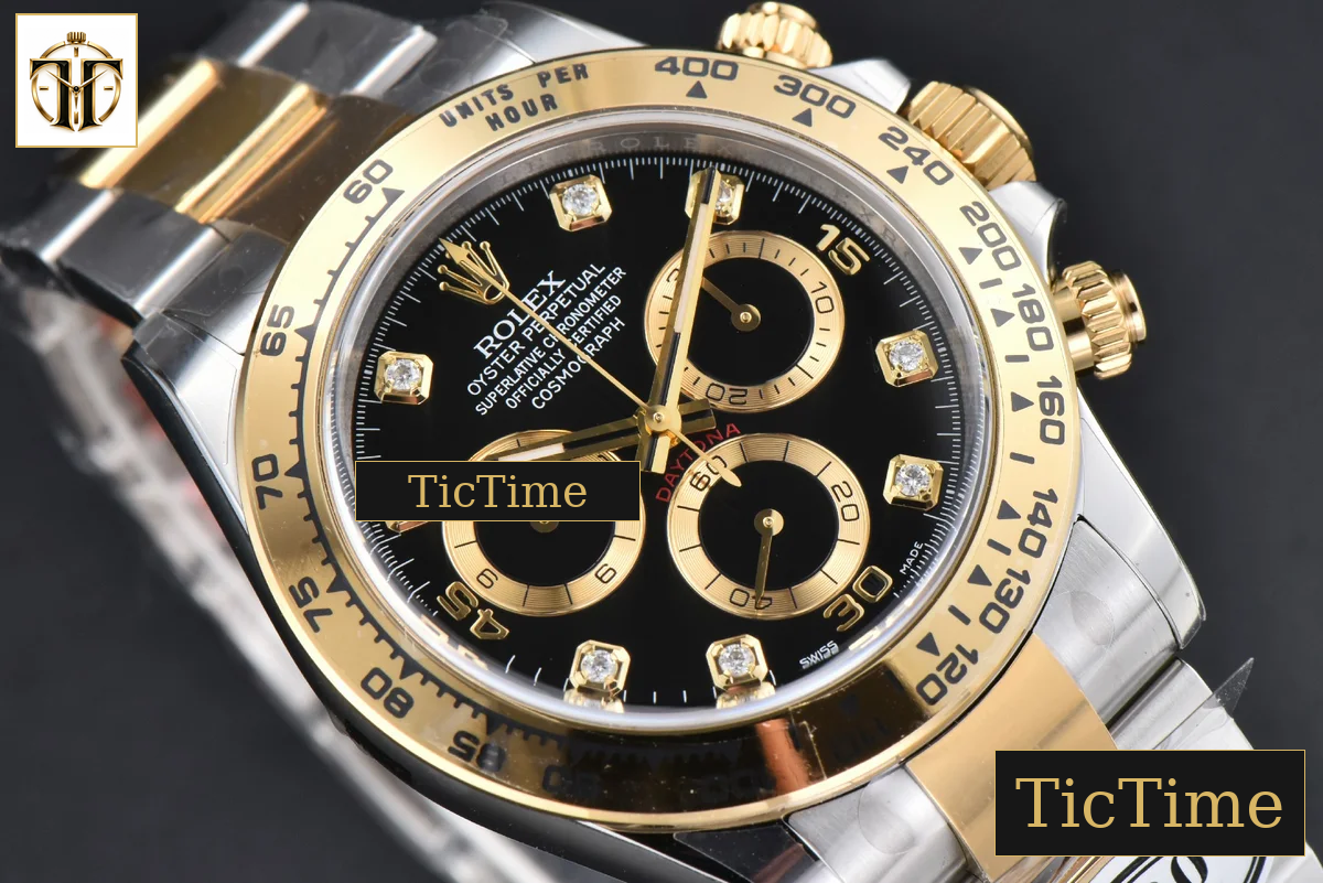 Daytona 116503 40mm Clean Factory YG/SS Black Dial Diamond Marker YG/SS Bracelet A4130 — foto 15