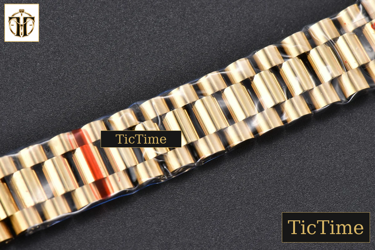 DateJust 904L 31mm GMF YG Fluted Bezel Green Flowers Dial President Bracelet A2824 — foto 31