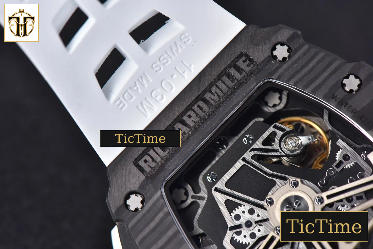 NTPT Chrono RM011 KVF Skeleton Dial White Rubber Strap V2 A7750 — foto 18