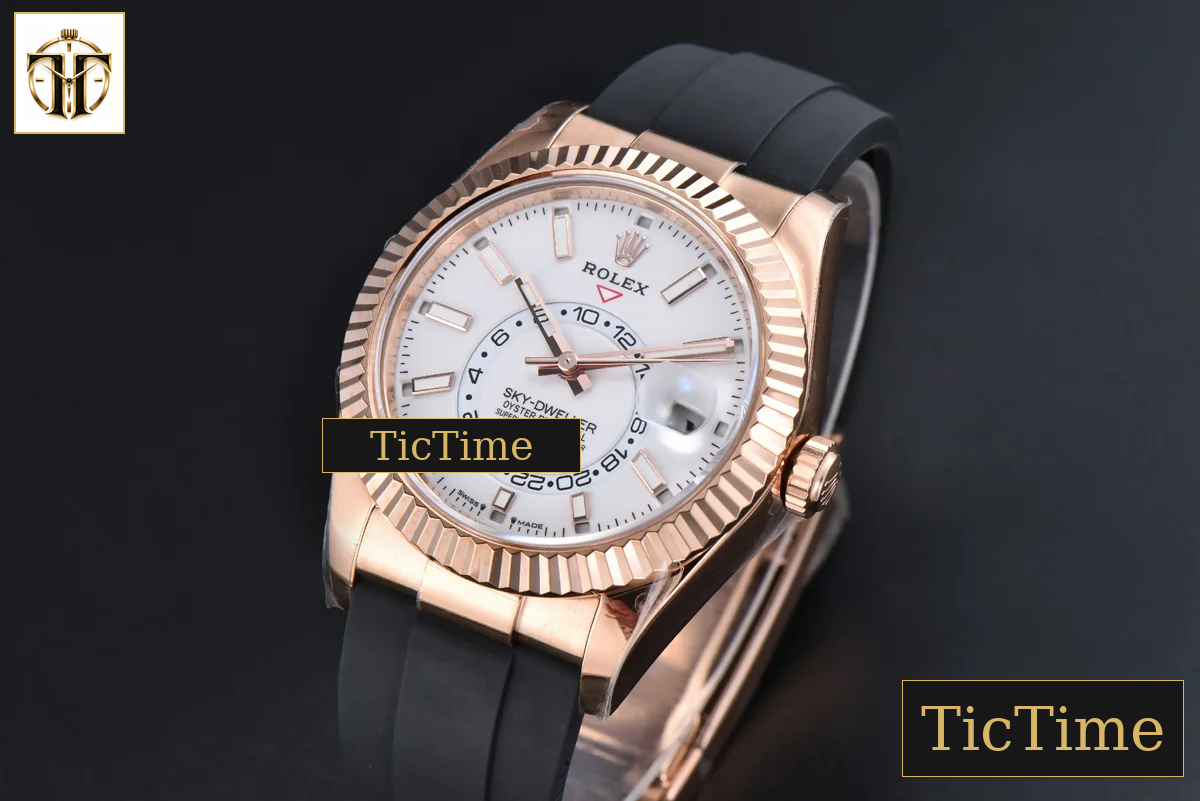 Sky-Dweller 336935 42mm ZF RG Case White Dial Rubber Oysterflex Strap (Tungsten) — foto 4