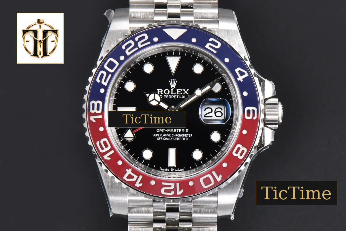 GMT Master BLRO Pepsi 126710 Gold Factory Red/Blue Bezel Jubilee Bracelet V4 — foto 2