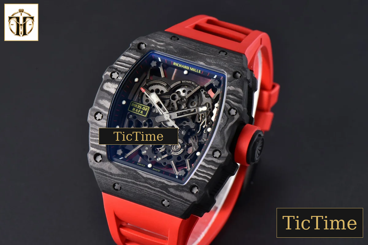 NTPT RM035-02 42mm ZF Skeleton Dial Red Rubber Strap NH05A — foto 5