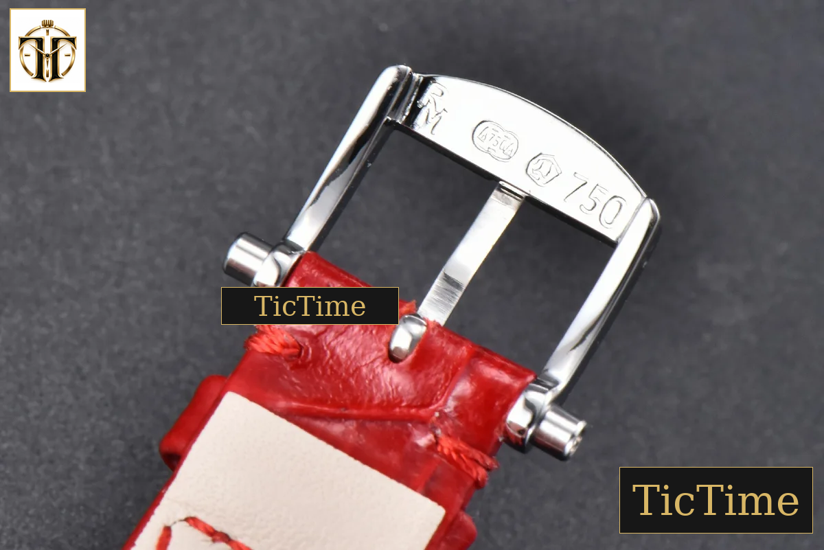 Tradition 7038BB 40mm ZF Diamond White Dial Red Leather Strap A505 — foto 16