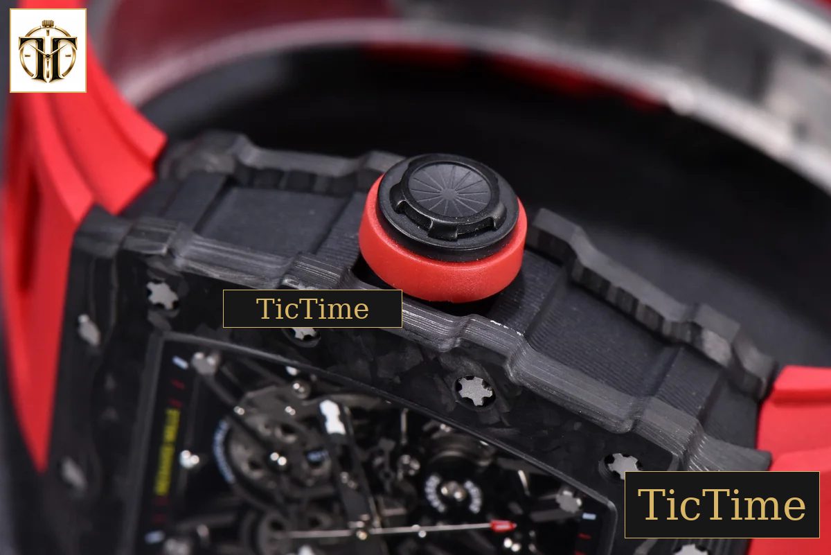 RM035-02 KVF Skeleton Dial Red Red Rubber Strap V3 Miyota8215 — foto 14